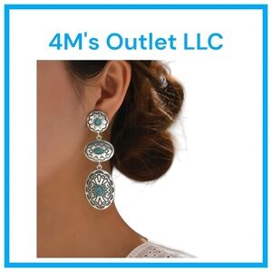 Elegant Silver and Blue Earrings